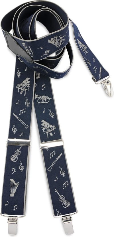We Love Ties - Bretels - Bretels Music Maestro blauw - marineblauw / grijs