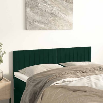 vidaXL Hoofdborden 144x5x78/88 cm fluweel donkergroen