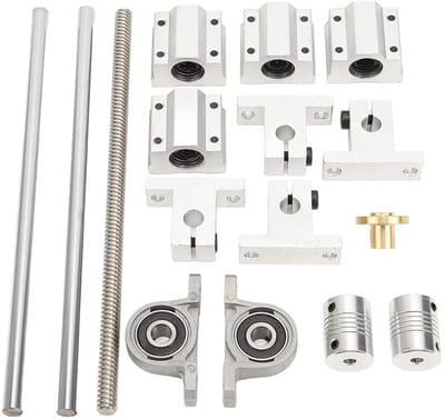 Lineaire Stangasset - Geleidestangen Set - Automatisering Machines - Roestvrij Staal - 8mm x 200mm - Zilver