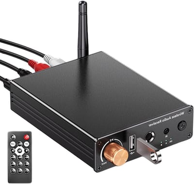 Stereoversterker Receiver - Draadloze Audio - Muziek Film - Helder Geluid - 9.5 x 15 cm - Zwart