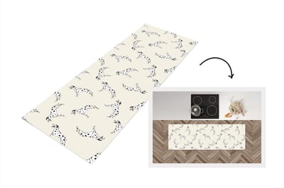 Keukenloper - Loper keuken - Hond - Dalmatiër - Pastel - Jongen - Design - 150x50 cm - Keukenloper vinyl