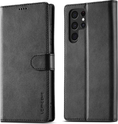 LC.IMEEKE Hoesje - Geschikt voor Samsung Galaxy S25 Ultra Hoesje - LC.IMEEKE Luxe Book Case - Zwart