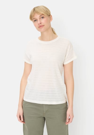 camel active T-Shirt met ronde hals van puur katoen - Maat - Melkwitwomenswear-XS