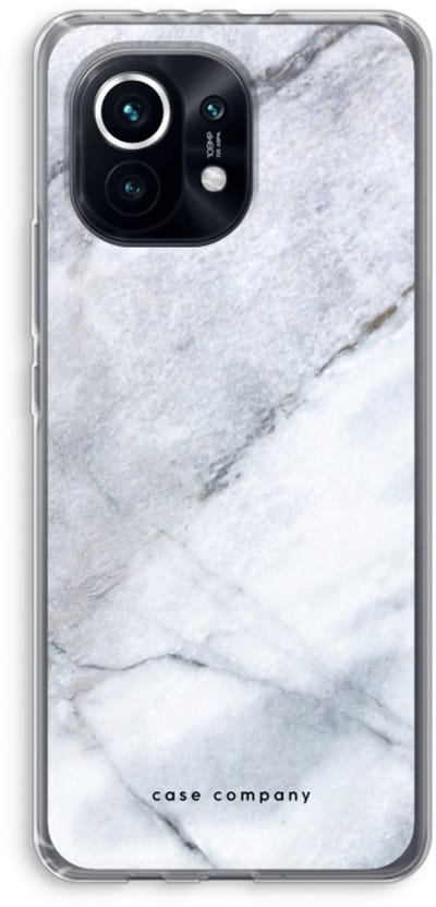 Case Company® - Hoesje geschikt voor Xiaomi Mi 11 hoesje - Witte marmer - Soft Cover Telefoonhoesje - Bescherming aan alle Kanten en Schermrand