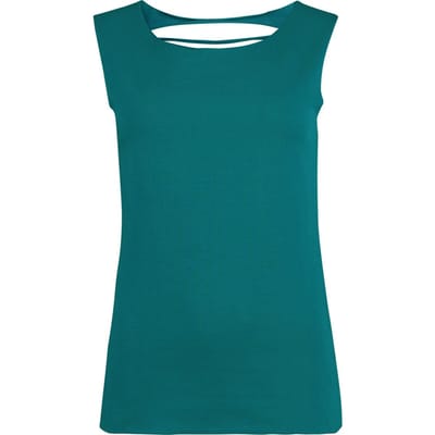 R.E.D. Rock-Engineered Design turquoise top met cut-outs en onafgewerkte randen - Dames - S