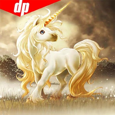 Peinture diamant thème licorne, broderie ronde 5d, strass, Animal, bricolage, point de croix artisanal 30x30 white