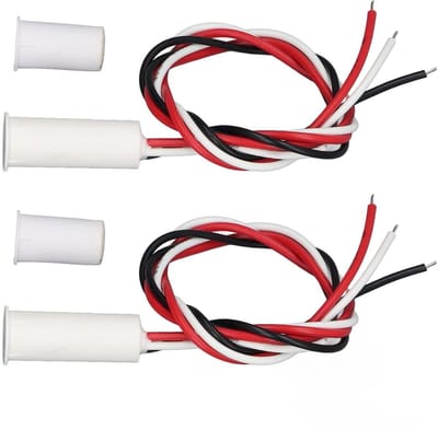 Magnetische Reedschakelaar - Bedrade Deursensor - Thuisbeveiliging - Hoge Temperatuur Bestendig - 2 Sets - Wit