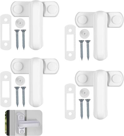 Veiligheidsloten voor ramen - 4 Stuks Duurzame Anti-inbraak Beveiliging voor UPVC en PVC Ramen en Deuren, Ideaal voor Caravan en Huizen