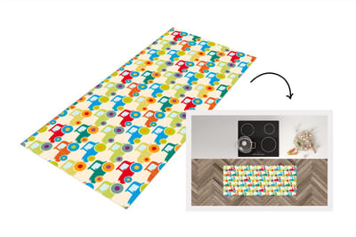 Keukenloper - Loper keuken - Patronen - Trekker - Kleuren - 120x50 cm - Keukenloper vinyl