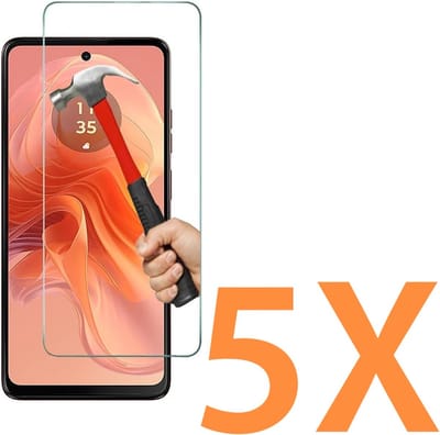 Glasplaatje Geschikt voor: Motorola Moto E14 / Moto G04 / G04s / Moto G24 - 5x Screenprotector - screen protector - glas - bescherm - beschermglas