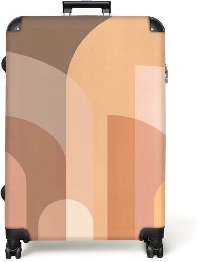 NoBoringSuitcases.com® - Koffer groot - Reiskoffer lichtgewicht - Abstract - Pastel - Kunst - Rolkoffer met 4 wielen - Grote trolley XL - 98 liter bagage