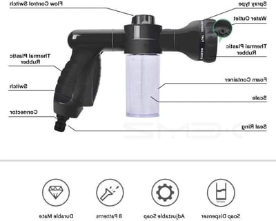 Verstelbare Tuinsproeier met 8 Patronen, Hoge Druk Tuinslang Spray Gun met Comfort Grip voor Grondwater, Auto Wassen en Dieren Verzorging