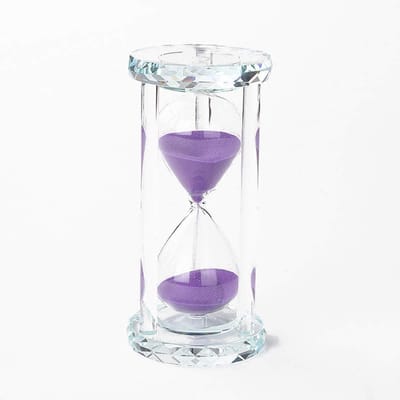 Zandloper Timer - Kristal Zandloper - Koken en Spelletjes - Diamant Geslepen - 60 Minuten - Paars