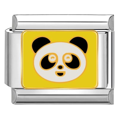 Quiges - Schakel - Bedel - 9mm - charms - Panda - Geschikt voor - armband - Schakelarmband - italy bedels armband