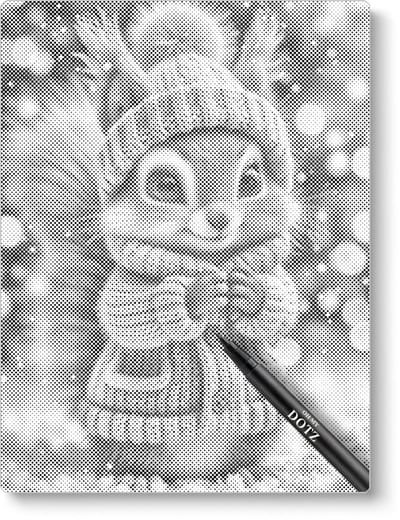 Winter Eekhoorn | Dot painting | 30x40cm | Dot painting | Oh My Dotz | Dots stippen | Diamond painting & Schilderen op nummer alternatief | Happy hobby