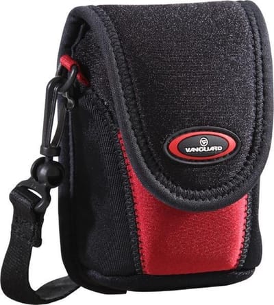Vanguard | Casa 5A | Compactcameratas | Riemclip | Schouderriem | Voorvak | Binnenmaat 9,0 x 5,5 x 2,0 cm | Zwart/Bordeaux Rood