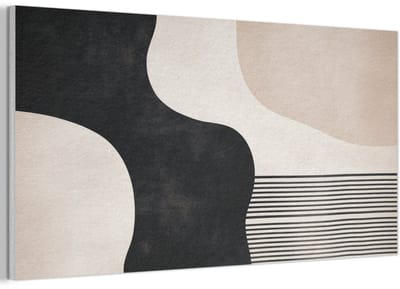 Akoestisch wandpaneel 80x40 cm - Vilt schilderij Abstract - Japandi - Beige - Modern - Akoestische panelen - Geluidsdempende wanddecoratie - Geluidsisolatie woonkamer - Muurdecoratie geluidspanelen