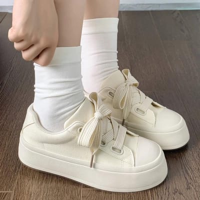 Witte Schoenen Dames Alles-match Casual Skateboard Schoenen met Dikke Zool 35 wit