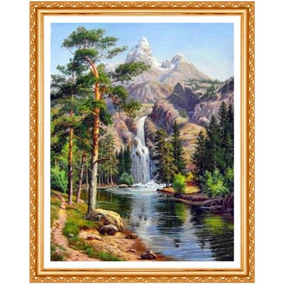 5D DIY diamant schilderij landschap kristal diamant schilderij kruissteek bos handwerk thuis 20X30CM black