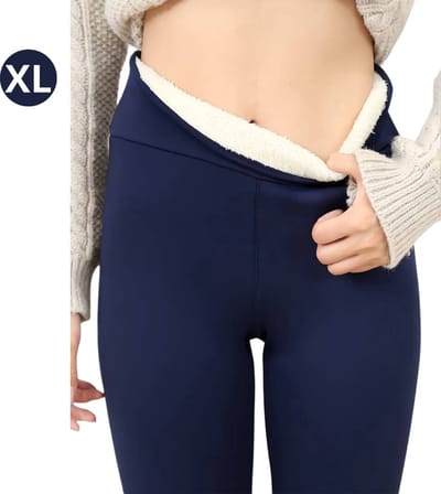 Nivard Winter Panty - Warme panty - Fleece Panty - Thermo Panty - Legging - Stretch - Dames Kleding - Marineblauw - Maat XL