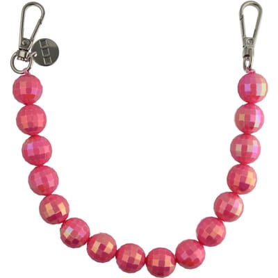 123watches Telefoonkoord disco - roze - zilver - Geschikt voor iPhone en andere smartphones