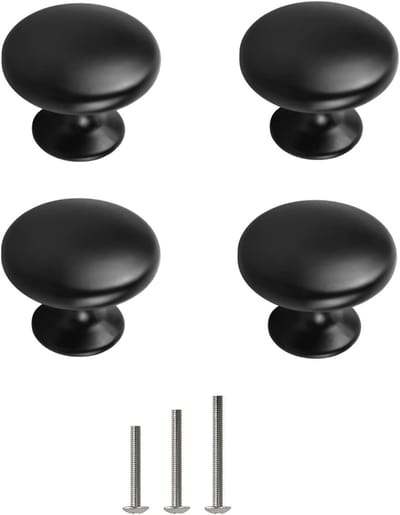 Zwarte Kastknoppen 30mm - Mat Zwarte Deurgrepen voor Keuken, Dressoir en Kasten - Perfect voor Meubels en Badkamer