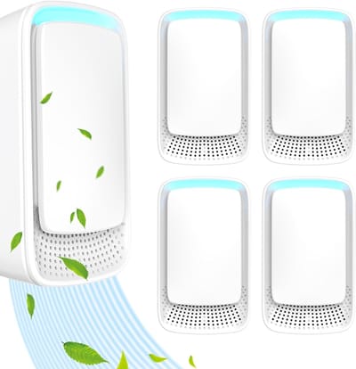 Plug-in luchtreiniger - Negatieve ionentechnologie, stille werking voor thuisgebruik, negatieve ionenluchtreiniger voor slaapkamer, kantoor, dierenkamer, badkamer, wit - 4-pack