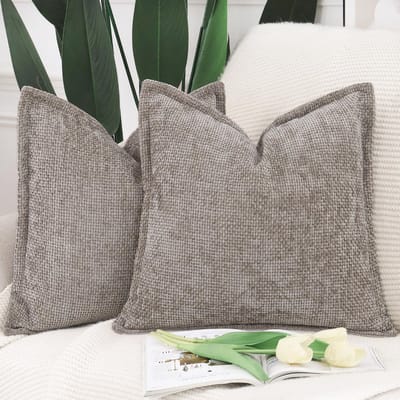 Set van 2 Zacht Chenille Fluwelen Franje Kussenslopen 45x45 cm voor Sofa en Slaapkamer