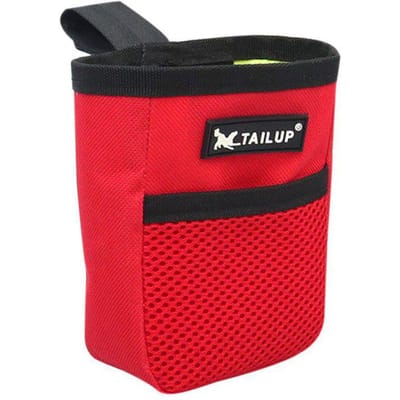 Sac de friandises pour chien, portable et d'extérieur, résistant à l'usure, grande capacité, sac de récompense pour chiot, sac banane, fournitures durables pour animaux de compagnie rouge