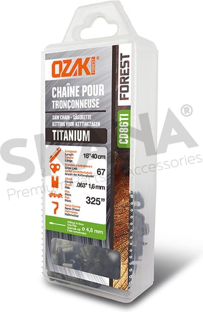 Zaagketting OZAKI halfhaaks, .325" .063 (1,6mm) titanium inductie - 67 schakels.