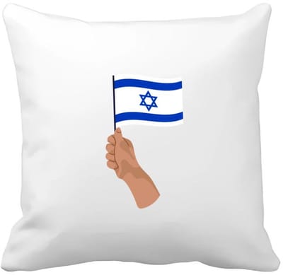 Akyol - israël vlag met hand Kussen hoes - Israël - mensen die liefde willen geven aan israel - degene die van israël houden - supporten - oorlog - verjaardagscadeautje - gift - geschenk - kado - 40 bij 40 cm