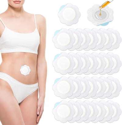 Verzorging van Navel met 30 Stuks Zelfklevende Castor Olie Buikbutton Pads - Natuurlijk en Absorberend - Geen Wasbeurt Nodig.