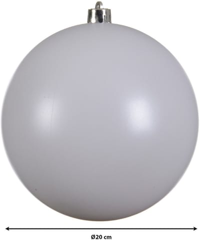 Decoris Kerstbal - wit - groot - 20 cm - kunststof - mat - kerstversiering
