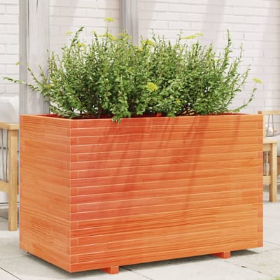 vidaXL - Plantenbak - 110x60x72 - cm - massief - grenenhout - wasbruin