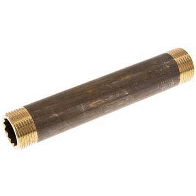 G 1'' Messing Dubbele Pijpnippel 16 Bar DIN 2982 - 180mm - FL2S-M-B-100G-180L