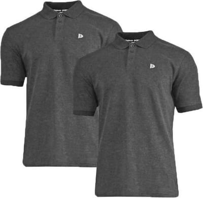 2-Pack Donnay - Polo (Noah) - Sportpolo - Heren - Charcoal (037) - maat S