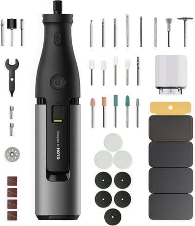 Multifunctionele 12 V Gereedschapsset met 37 Accessoires – Variabel Toerental voor Snijden, Slijpen, Graveren en Meer