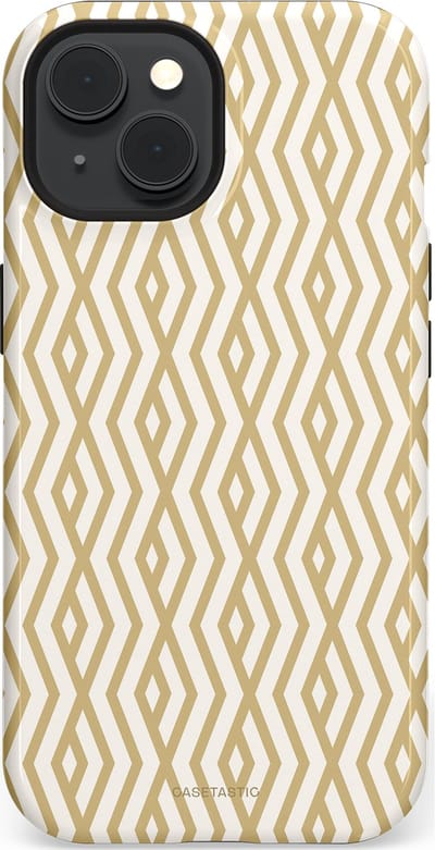 Casetastic Hoesje Geschikt voor Apple iPhone 15 Magsafe - Stijlvolle Beschermende Duo-layer Case - Art Deco Goud