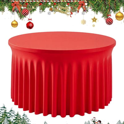 Tafelkleed - Tafelrok Tafeldecoratie - Feestelijke Aankleding - Geplooide Stijl - 6ft - Rood