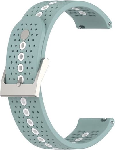 By Qubix - Geschikt voor Garmin bandje - Dot Pattern bandje - Groenblauw - Geschikt voor Garmin Vivoactive 6 / 5 / 3 - Smartwatch bandje 20mm