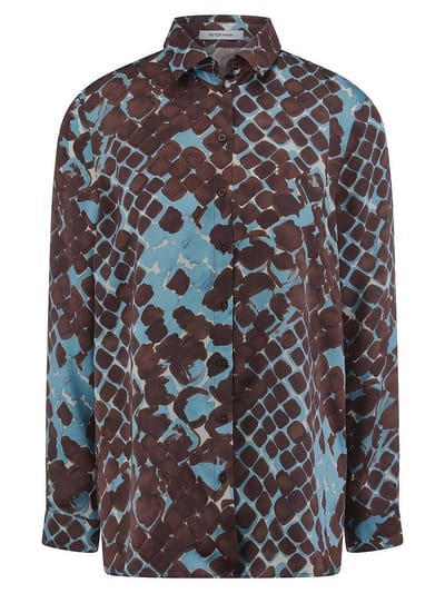 Blouse lange mouwen Van Peter Hahn bruin