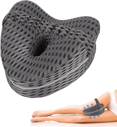 Kniekussen voor in bed - Beenkussen - Zijslaapkussen - Schootkussen - Ademend - Grijs