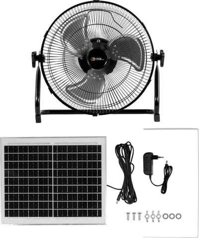Draagbare ventilator op zonne-energie - PCE Instruments PCE-SV 10 - Zonneventilator - 12 Snelheden - Accu 8800 mAh