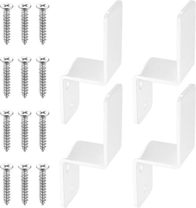 Zwarte Z-vormige metalen deurbeugels, 4-delige set voor zware deurbeveiliging, ideaal voor schuurdeuren en versterking van open crashbars