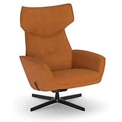 Nowy Styl draaistoel Otuli, met armleuningen, schommelfunctie, B 510 x D 525 x H 455 mm, polyester bekleding/aluminium, oranje/zwart