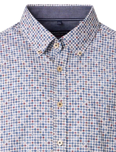 modieus blauw geprint Casa Moda casual fit overhemd