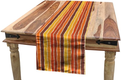 ABAKUHAUS Aardetinten tafelloper – pastelstrepen – 40x180 cm