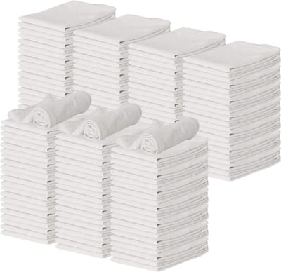 Winkelhanddoeken Katoen - Keukendoeken Wasbaar - Huishoudelijk Gebruik - Super Absorberend - 150 stuks - Wit