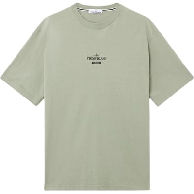 Stone Island Logo Letter Ronde Hals Korte Mouw T-shirt Heren Tops Groen K1S152100037S0091-V0055 M gray