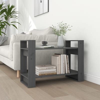 vidaXL - Boekenkast/kamerscherm - 80x35x56,5 - cm - massief - grenenhout - grijs